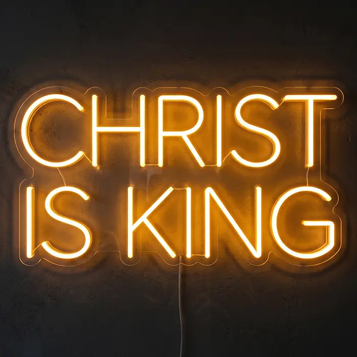 Christ is King Set Neon LED Sign – 7 Designs, USB or 12V | Christian Decor