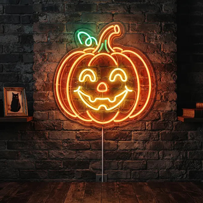 Happy Spuck Set Neon LED Schild – 9 Motive, dimmbar | Halloween Kinderzimmer Deko