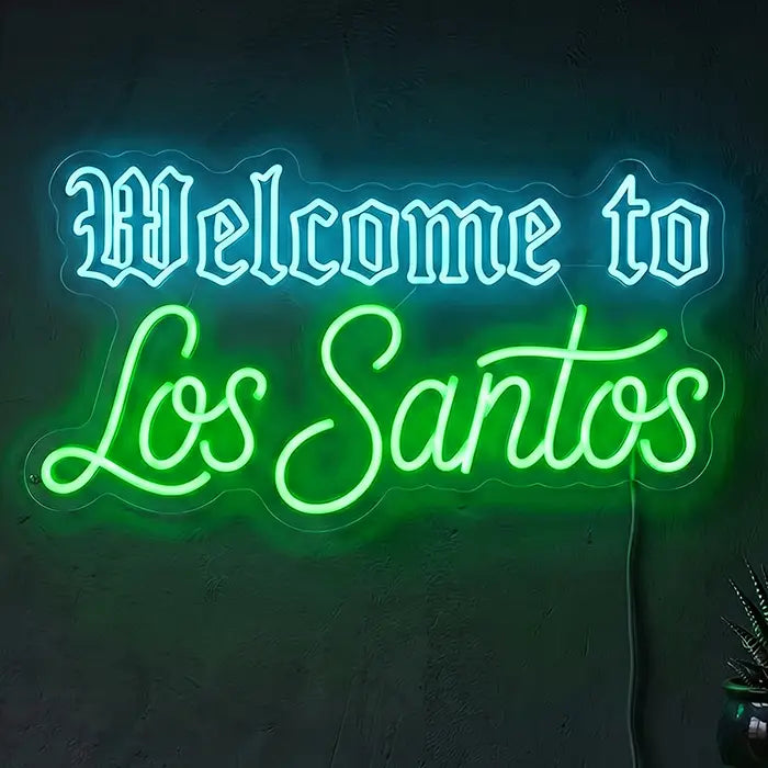 Los Santos Set Neon LED Sign – 2 Designs, USB or 12V | GTA Gaming Decor
