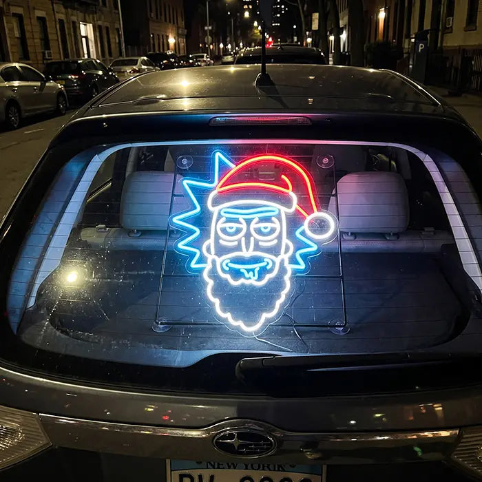 Santa Rick Neon LED Sign – Dimmable with Remote | Rick and Morty Christmas Decor