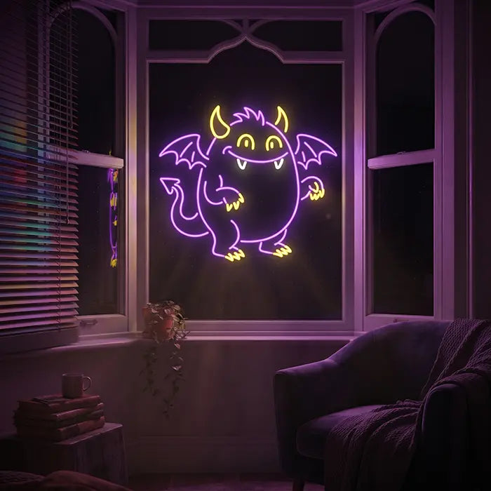 Happy Spuck Set Neon LED Schild – 9 Motive, dimmbar | Halloween Kinderzimmer Deko