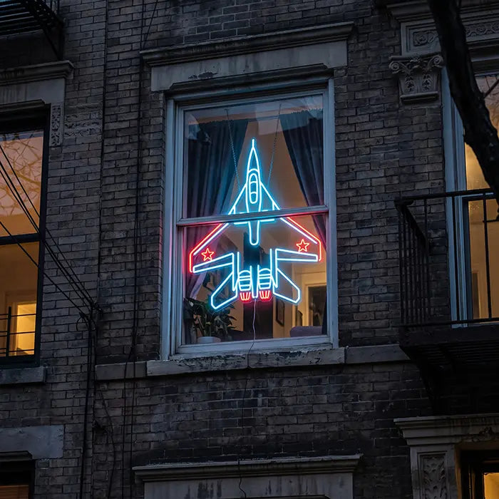 MiG-29 Fighter Jet Set Neon LED Sign – 4 Designs, Dimmable | Aviation Decor