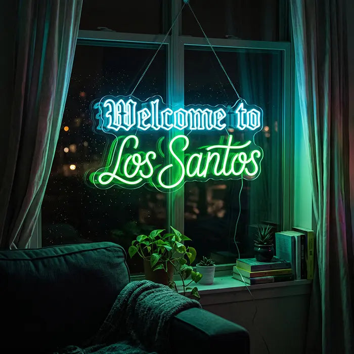 Los Santos Set Neon LED Sign – 2 Designs, USB or 12V | GTA Gaming Decor