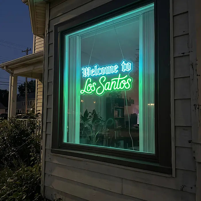 Los Santos Set Neon LED Sign – 2 Designs, USB or 12V | GTA Gaming Decor