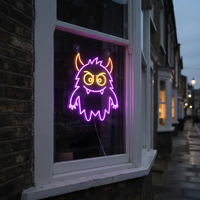 Fussel-Monster Neon LED Schild – Dimmbar mit Fernbedienung | Monster Kinderzimmer Deko