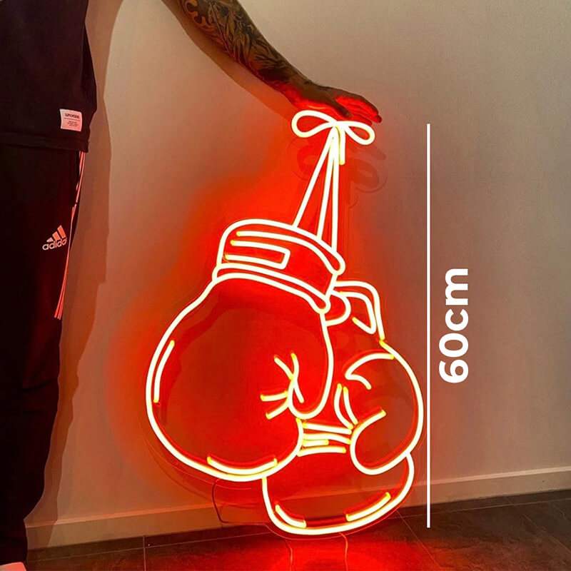 Kampfsport Neon LED Schild 12V – Boxhandschuhe als Geschenk für Boxfans