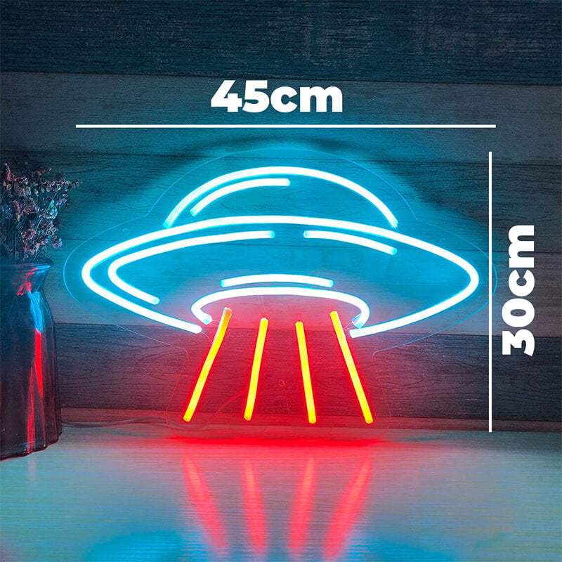 Neon UFO LED Wanddeko – Geschenkidee für Sci-Fi Fans