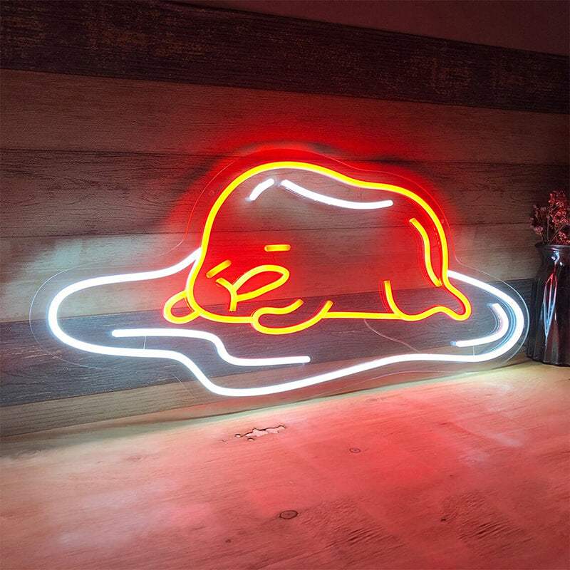 Faules Ei Neon LED Schild dimmbar 9 Stufen USB – Home Office Humor Deko