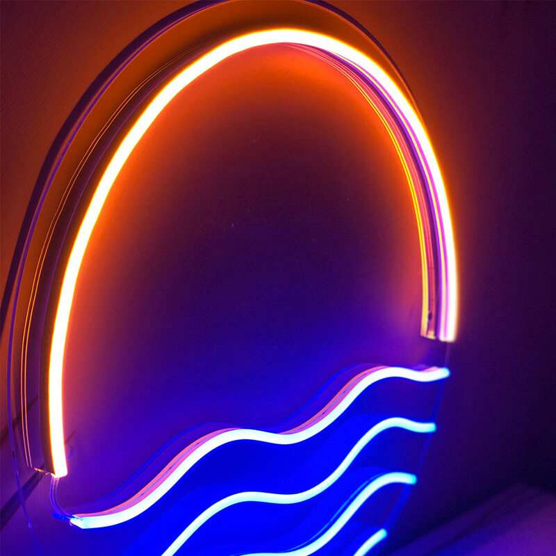 Lichtmeer Neon Sign – Wellen-Motiv für entspannte Atmosphäre im Büro
