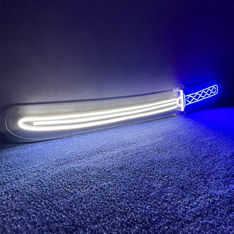 Samurai Katana Neon Sign – Wanddeko fürs Sushi-Restaurant