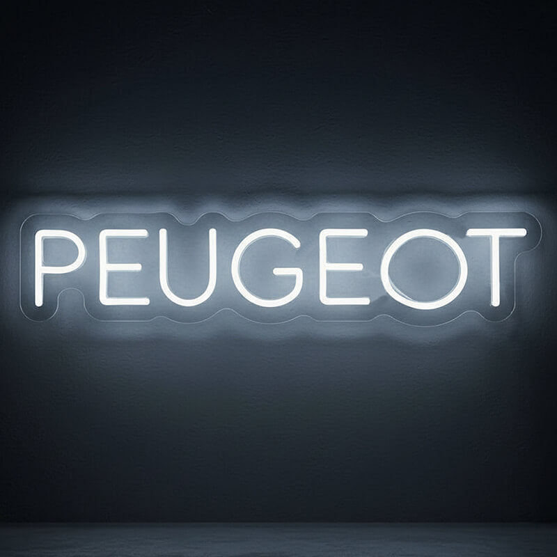 Peugeot Neon LED Schild USB – französisches Auto Liebhaber Deko