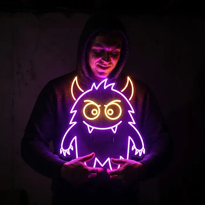 Happy Spuck Set Neon LED Schild – 9 Motive, dimmbar | Halloween Kinderzimmer Deko