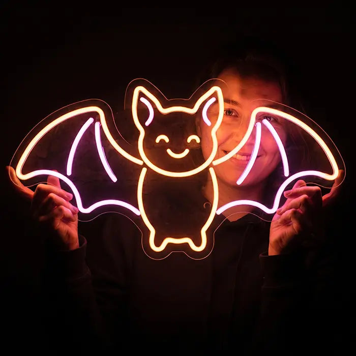Happy Spuck Set Neon LED Schild – 9 Motive, dimmbar | Halloween Kinderzimmer Deko
