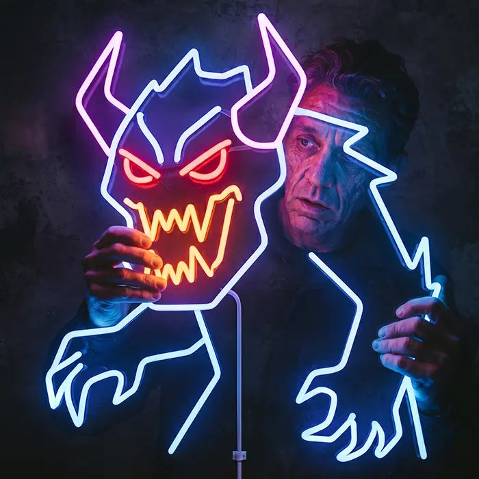 Mitternachts-Monster Neon LED Schild – Dimmbar mit Fernbedienung | Halloween Monster Deko