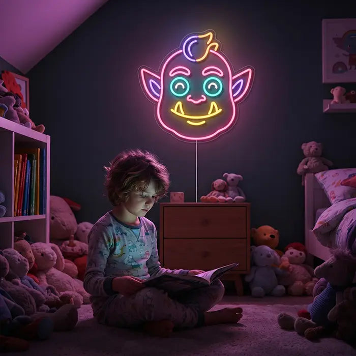 Happy Spuck Set Neon LED Schild – 9 Motive, dimmbar | Halloween Kinderzimmer Deko