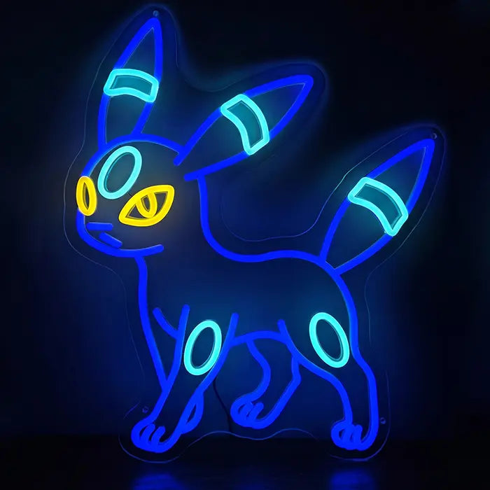 Neon LED-skylt Pokémon Umbreon – Dimbar med fjärrkontroll | Pokémon gaming väggdekor