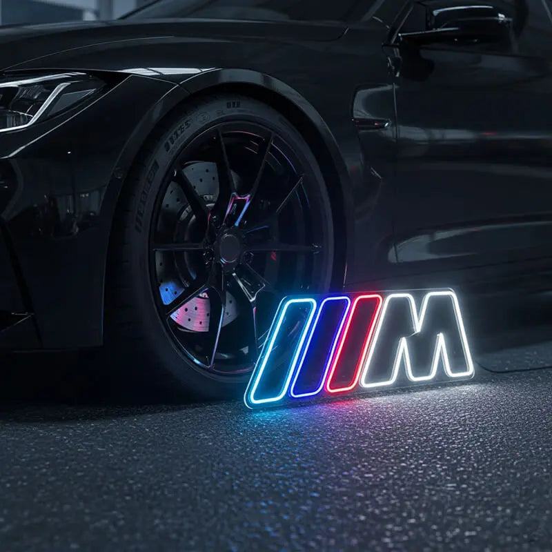 BMW M Power LED Wanddeko – stylisches Accessoire für BMW-Fans