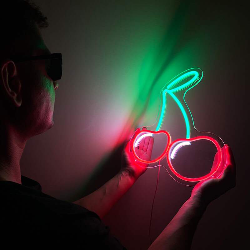 Kirschen Neon LED Schild USB – Pin Up Lounge und Bar Statement Deko