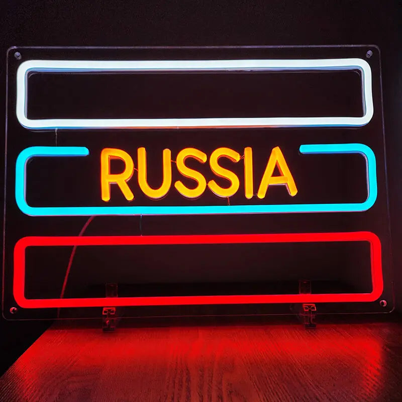 Russia Custom Neon – Leuchtschriftzug für Innenräume und Mancave