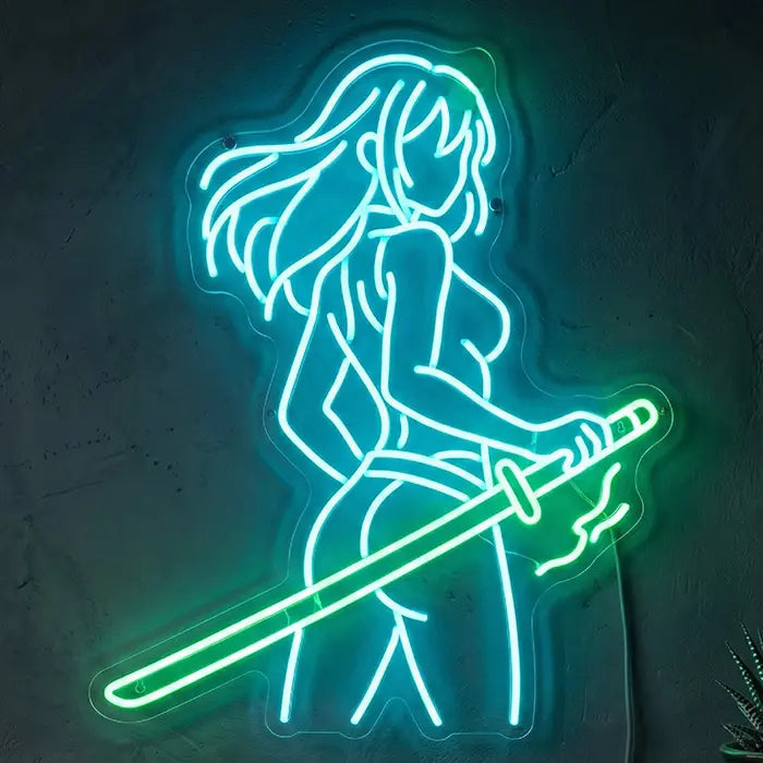 Dosoka 1000 Klls Miaukuza Neon LED Schild – Anime Girl im Japan Yakuza Style