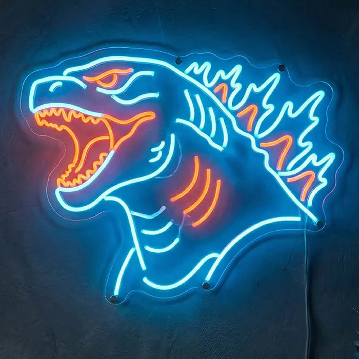 Godzilla Neon LED Schild – Ungebändigte Kraft Motiv für Anime-Fans