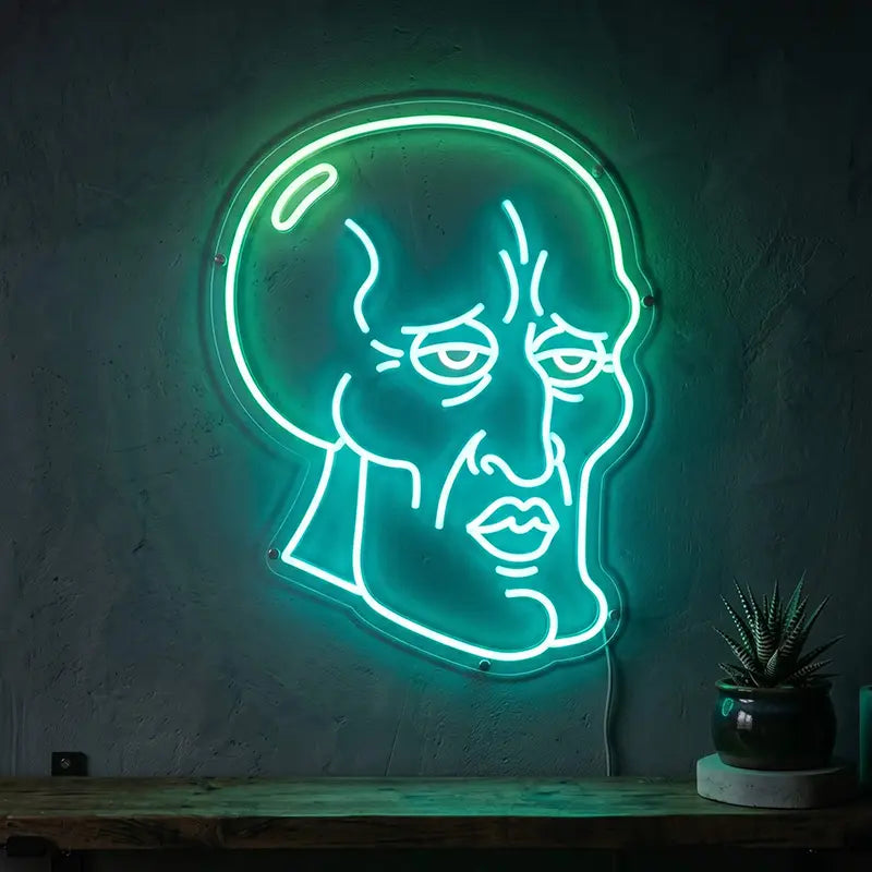 Schwammkopf Mini Neon LED Schild USB – Happy SpongeBob als Kinderzimmer-Deko