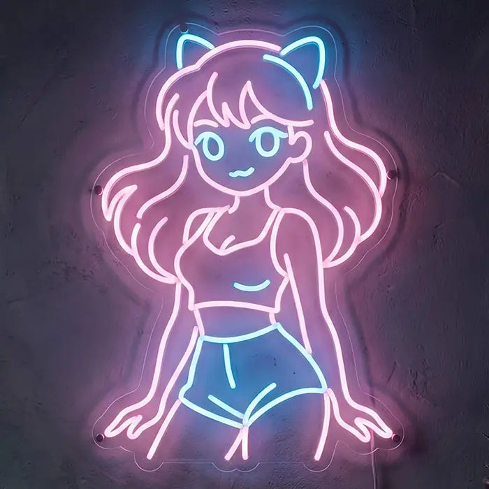 Neon Bunny LED Schild – Pin-Up Bunny Motiv als Statement Wanddeko