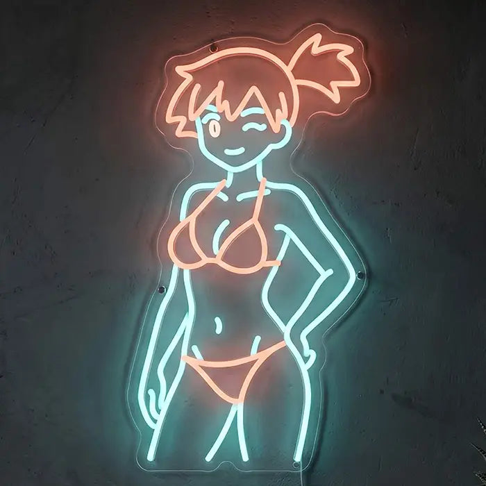 Neon Bunny LED Schild – sexy Bunny Pin-Up Wanddeko handgefertigt
