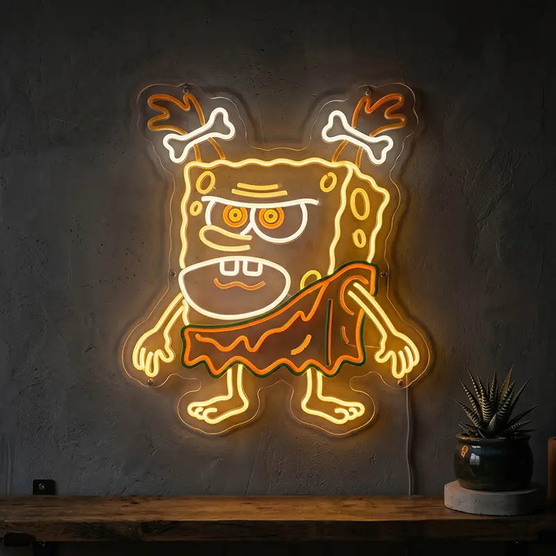 Bonga Bob Neon LED Schild – SpongeBob Freaks als USB Wanddeko auf 6 mm Acrylglas