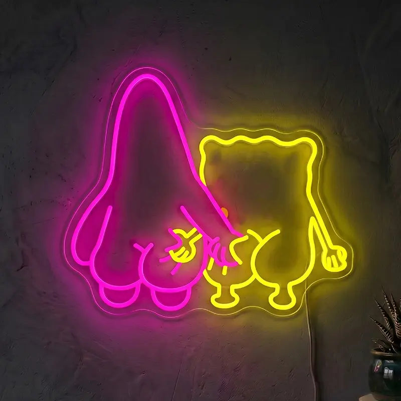 Plankton Neon LED Schild beleuchtet – XL Cartoon-Wanddeko mit Fernbedienung