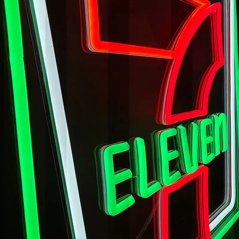 7-Eleven Retro Neon LED Schild – 12V Leuchtschild | Retro Logo Wanddeko