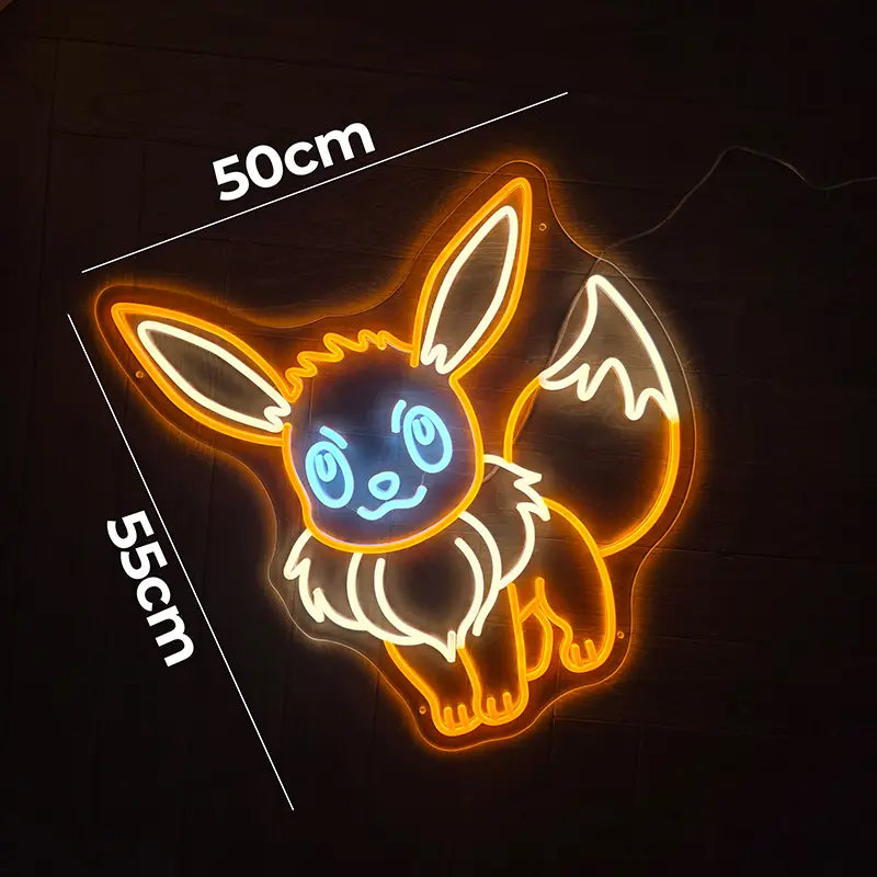 Evoli Gaming Zimmer Deko Pokémon Neon – Statement-Schild für Streamer