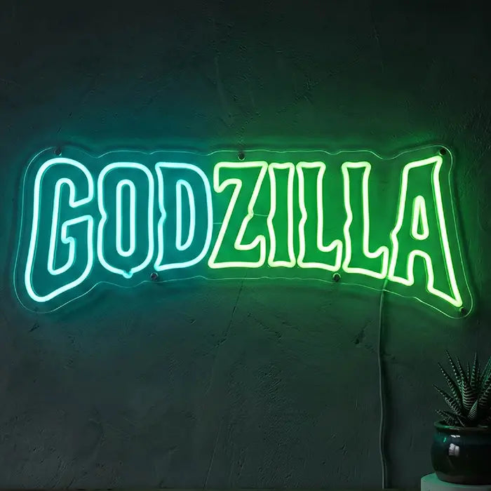 Godzilla Schriftzug in Movie Art Neon LED Schild – Filmlogo Wanddeko
