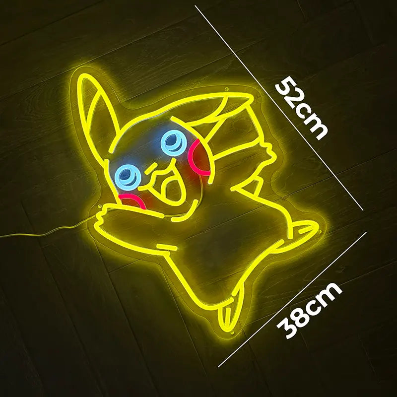 Pikachu LED Schild 6mm Acrylplatte – Pokémon Figur Fanartikel als Wanddeko