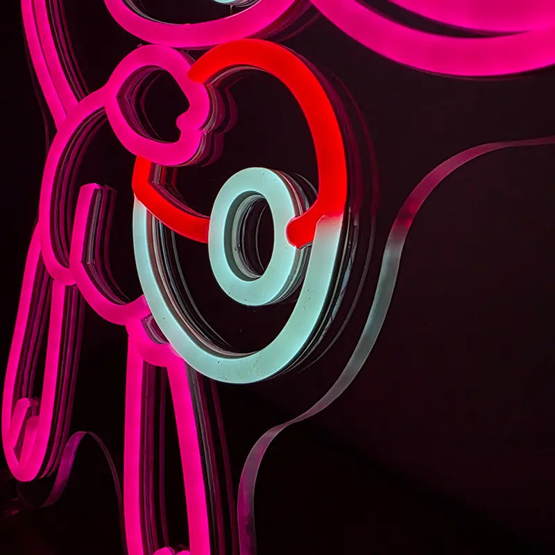 Mew LED Neonschild dimmbar 9 Stufen USB – Pink Gaming Deko handgefertigt