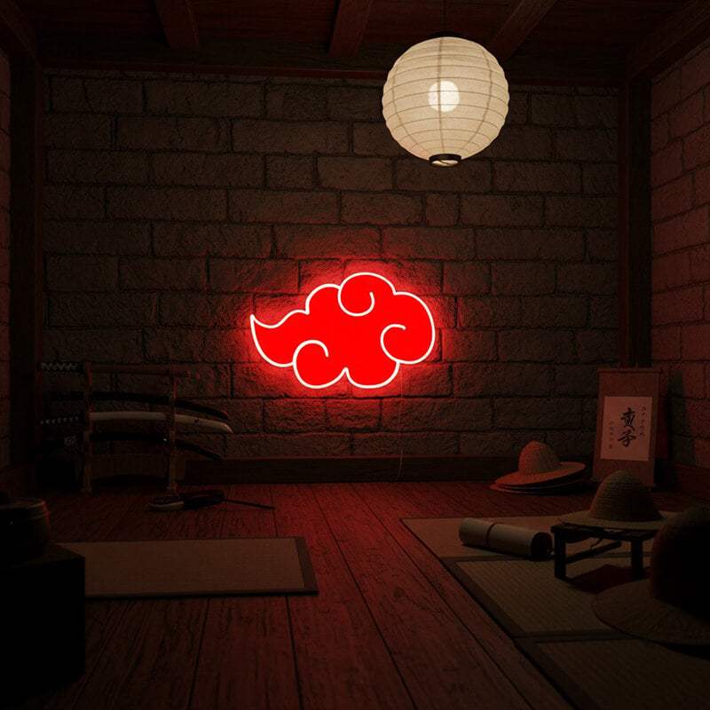 Akatsuki Symbol Neon LED Schild – rote Wolke als Geschenk für Manga-Fans