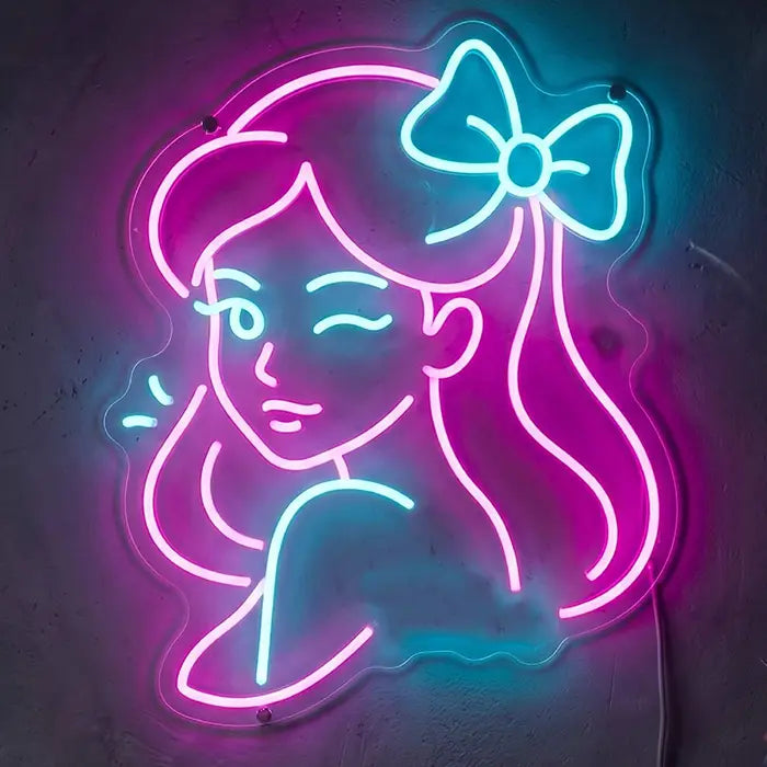 Mindy Bunny Neon LED Schild – sexy Pin-Up Bunny Girl als Wanddeko