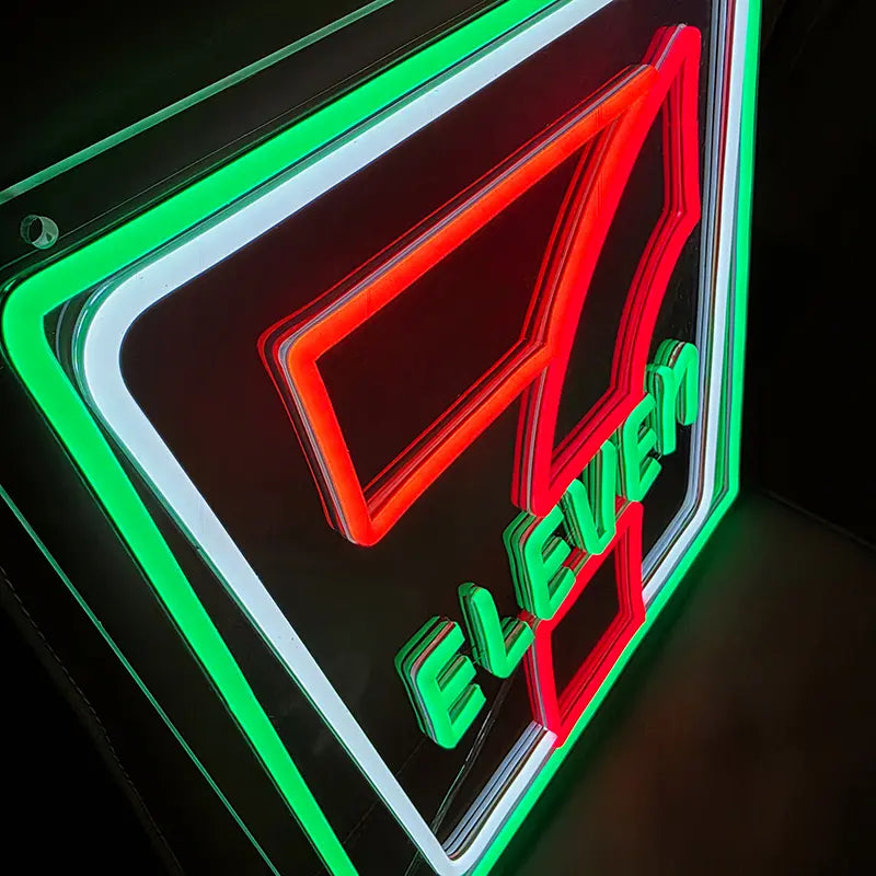 7-Eleven Retro Neon LED Schild – 12V Leuchtschild | Retro Logo Wanddeko