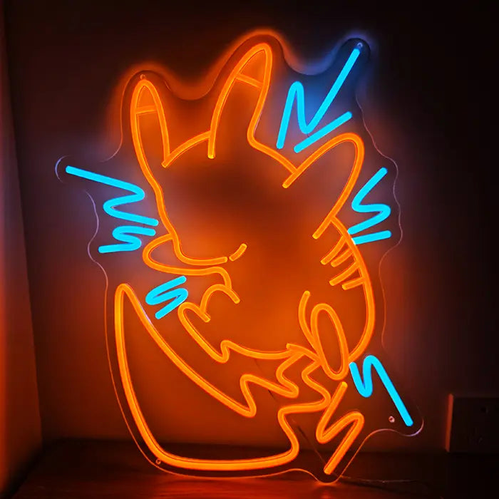 Pikachu Neon Silhouette – Elektro-Design Wanddeko für Streamer