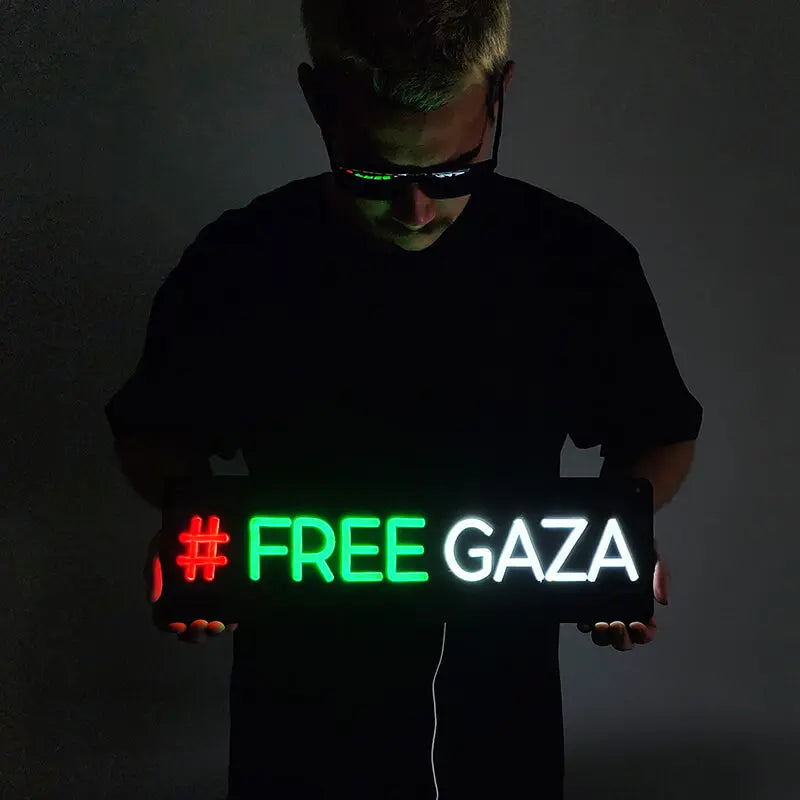 Free Gaza Neon LED Schild auf 6mm Acrylplatte – Café und Lounge Wanddeko