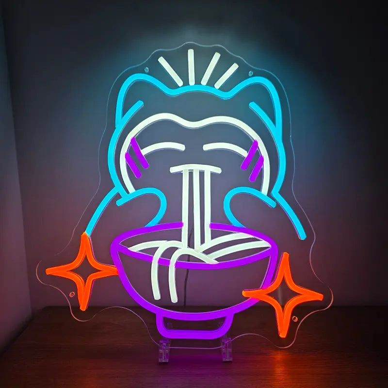 Snorlax Relaxo Neon Schild Ramen Bowl – Pokémon Geschenkidee für Sammler