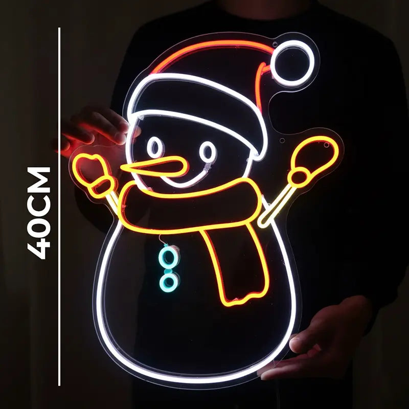 Schneemann Neon Licht Figur – Adventsdeko fürs Esszimmer