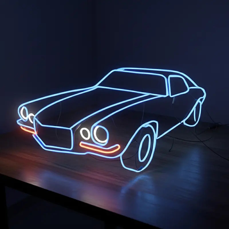Chevrolet Camaro LED Schild beleuchtet – 70er Jahre Coupé als Geschenk für Autoliebhaber